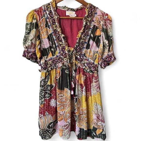 Verb by Pallavi Singhee Embellished Boho Tunic Dress – Size Small - Picture 1 of 8